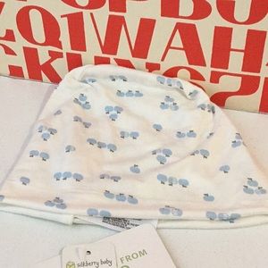 Silkberry Baby Beanie Orchard Print, NEW WITH TAGS